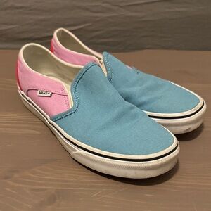 Vans Two-Tone Pink and Blue Slip-Ons